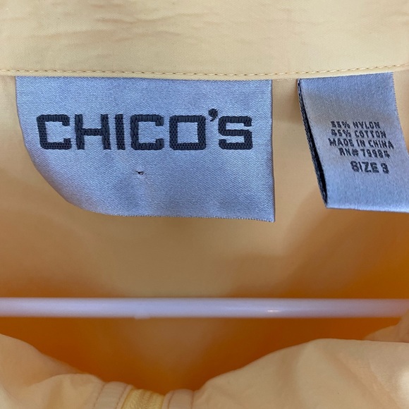 CHICO’S Women’s XL Light Lemon Yellow Light Weight Zip Up Spring Jacket - Picture 4 of 6